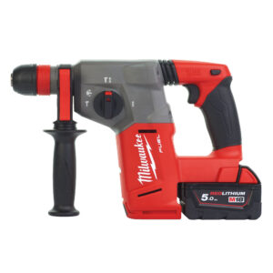M18 CHX-502X_M18 FUEL™ kalapács SDS+_Pótfogantyú, mélységmérő, FIXTEC 13 mm teljesen fém tokmány, 2 x 5,0 Ah REDLITHIUM™ akkumulátor, 59 perces töltő, Heavy Duty koffer